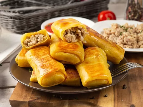 Pancakes with meat