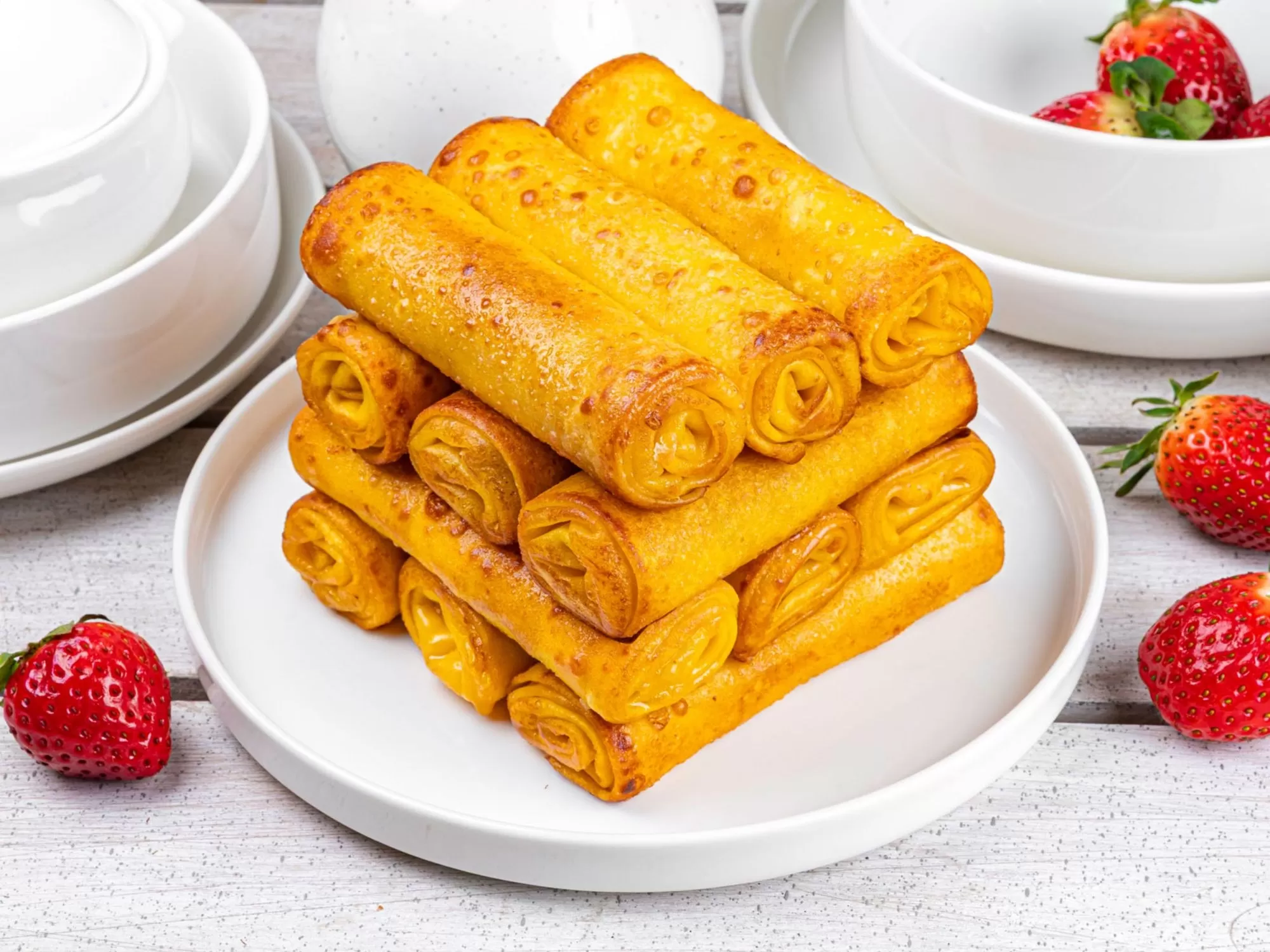 Clătite gratinate cu confit de căpșuni 