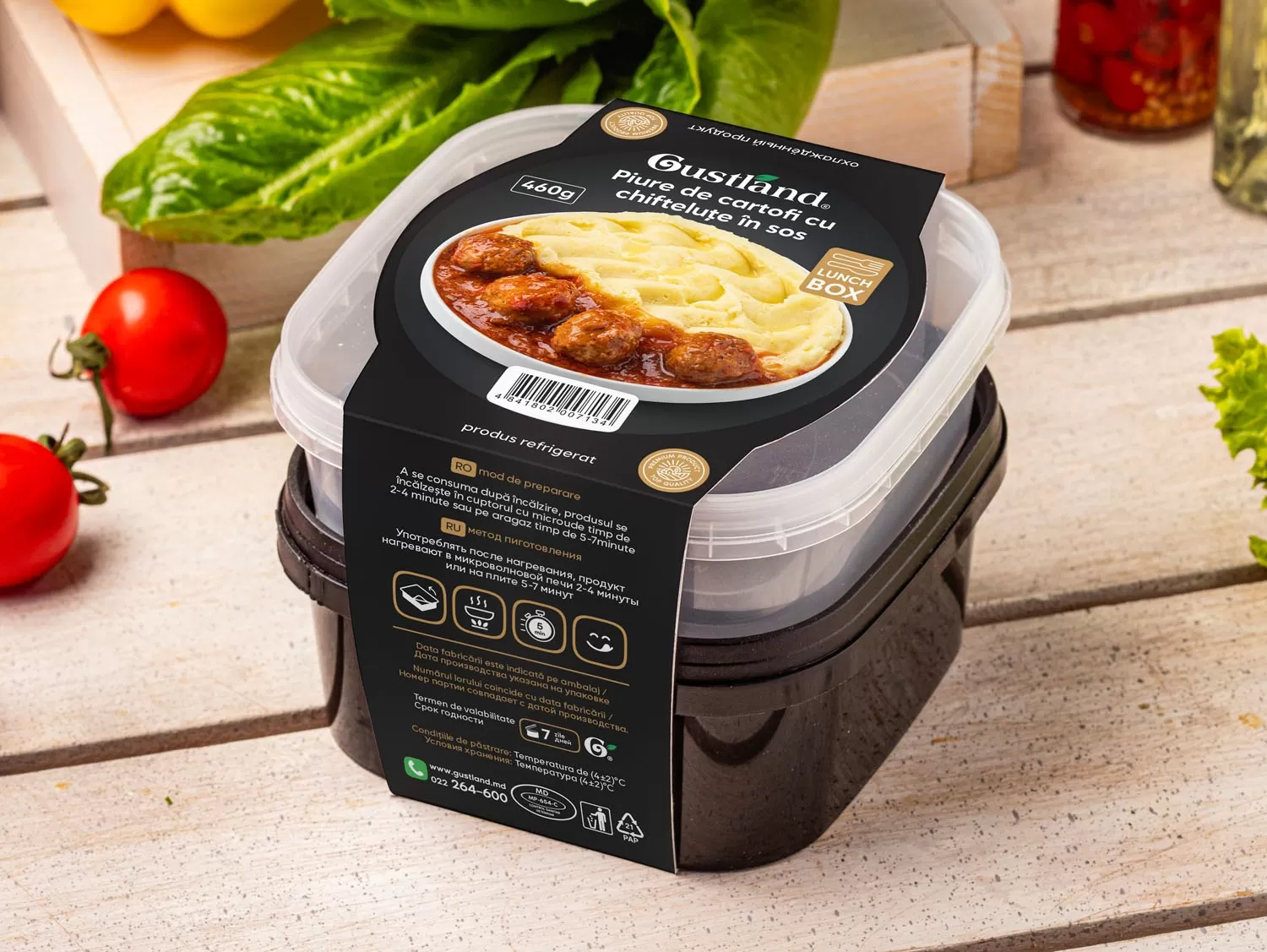  Lunch box Piure de cartofi cu chiftelute in sos