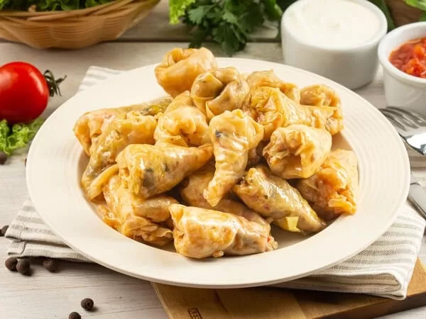 Cabbage rolls baked product 