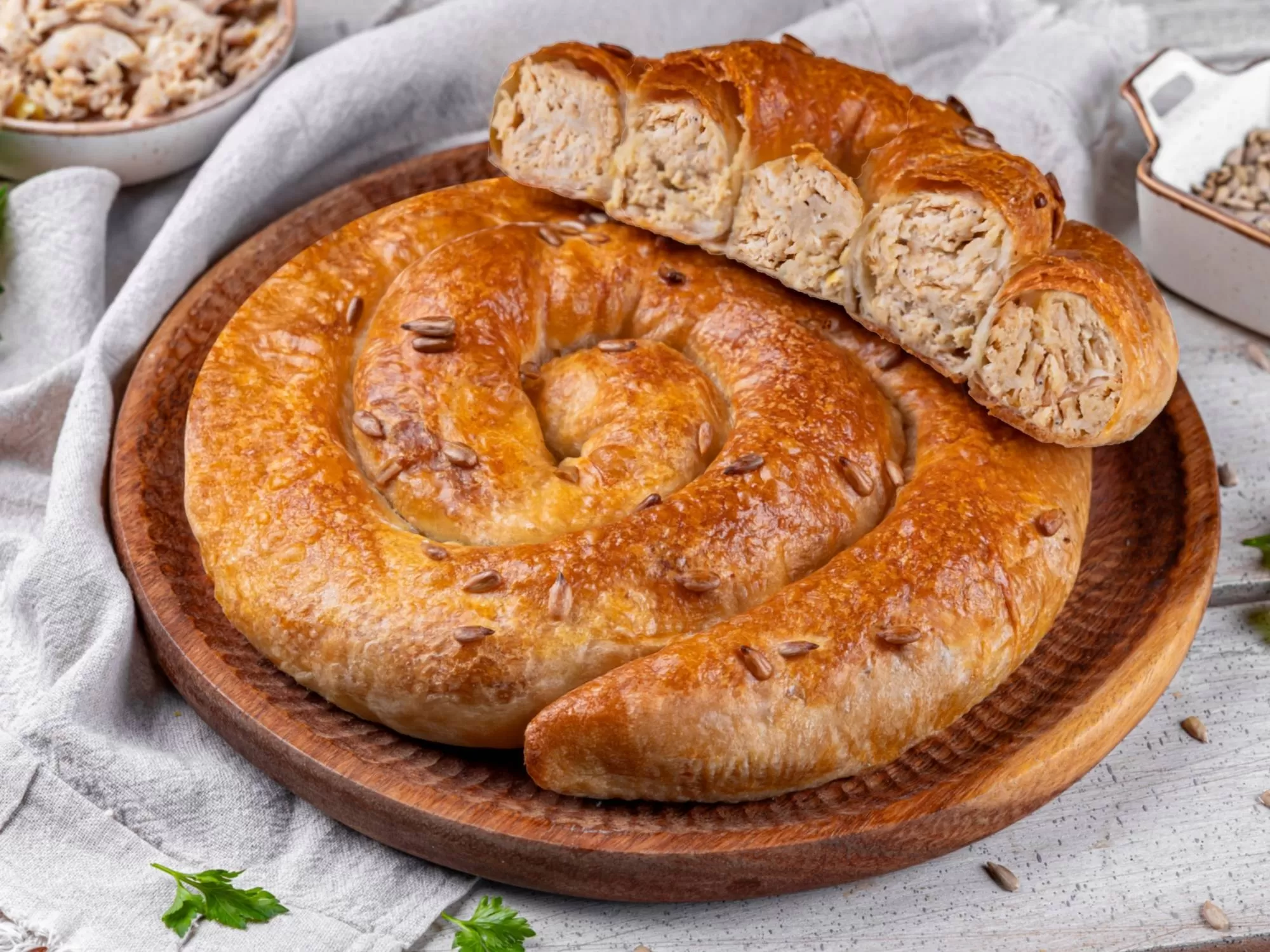 Молдавская плацынта с куриным мясом